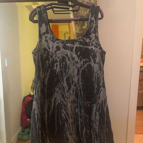 Ganni Women's Black and Grey Dress - Picture 3 of 5